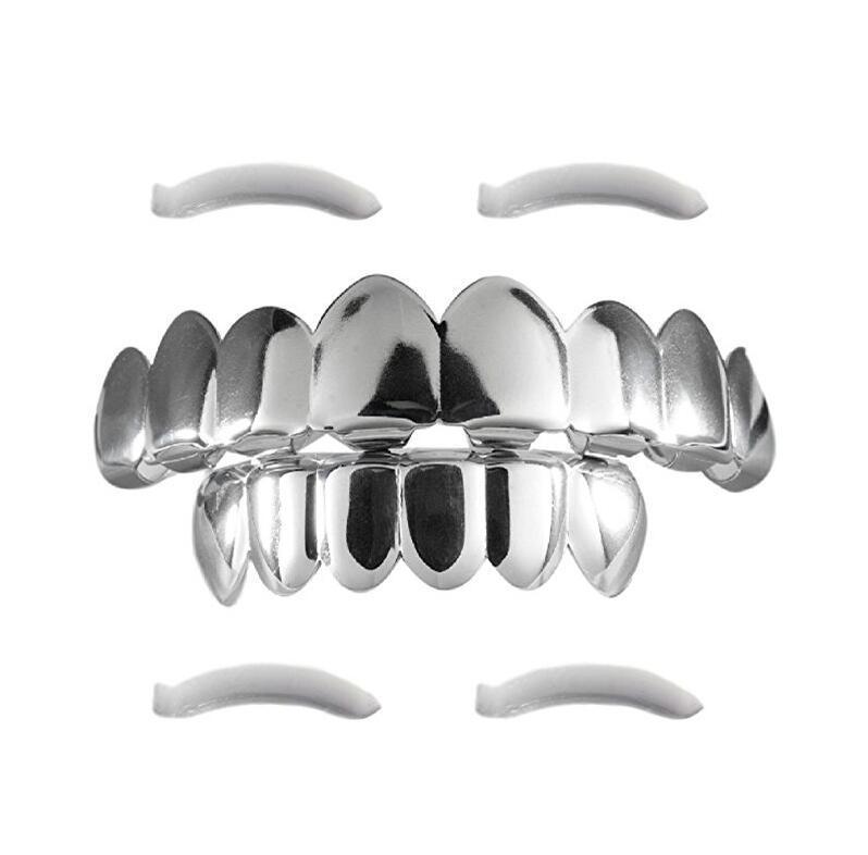 欧米の人気ヒップホッケーメッキ8本の歯と金の歯のセットハロウィーンteeth grills道具|undefined