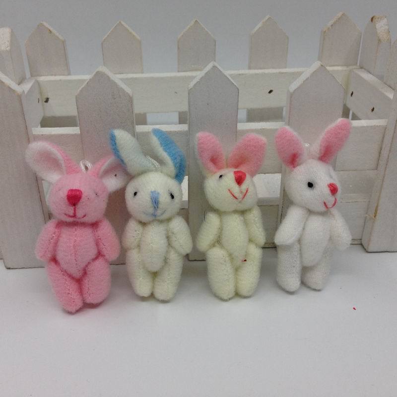 New 4cm joint rabbit super cute plush toy joint rabbit doll wedding gift supply wholesale