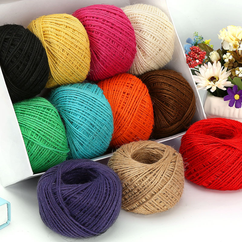 Vintage handmade jute color hemp rope diy lighting decorative hemp rope small roll wholesale photo wall tag complete