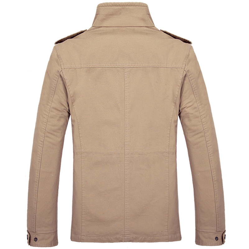 Directly for Amazon new men's casual jacket youth mid-length Korean slim spring and autumn solid color coat wholesale