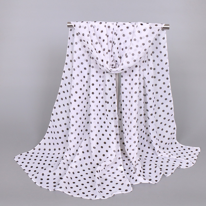 2022 Spring Thin Small Dot Chiffon Scarf Printed Popular Scarf Women's Sunscreen Scarf Long Scarf XQ236