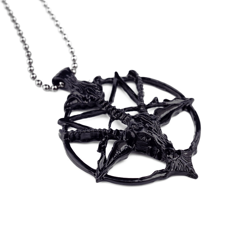 European and American jewelry vintage skull pan Shenyang head necklace round pendant pendant women's autumn and winter sweater chain