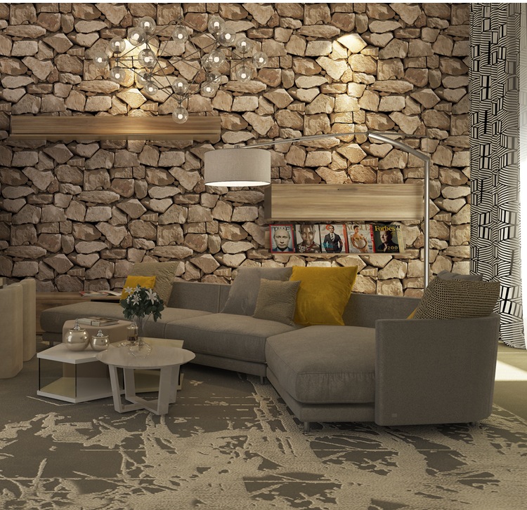 3D Vintage Stone Pattern Stone Block Marble Wallpaper Living Room Background Wall Bar Restaurant Cafe Wallpaper