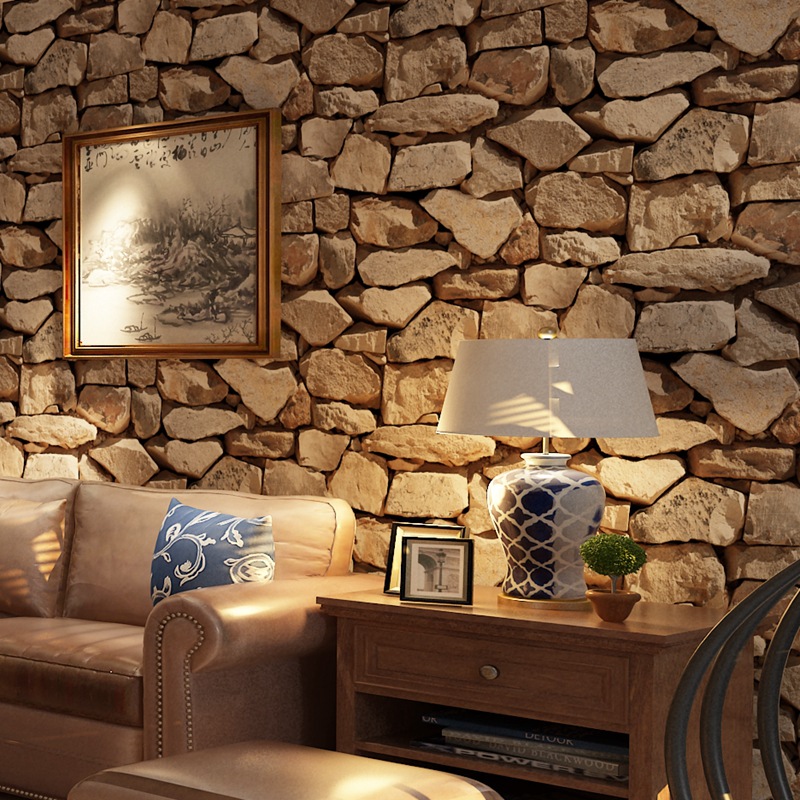 3D Vintage Stone Pattern Stone Block Marble Wallpaper Living Room Background Wall Bar Restaurant Cafe Wallpaper