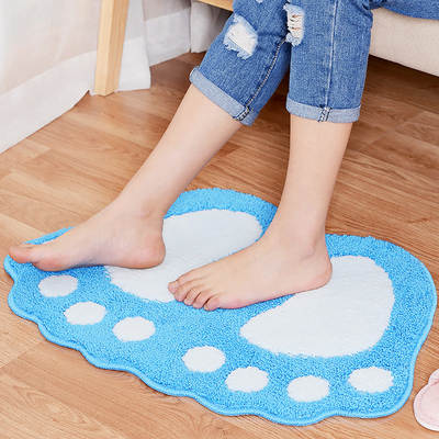 Chenille bathroom toilet three-piece floor mat bathroom absorbent mat non-slip suit bathroom U-shaped mat long hair