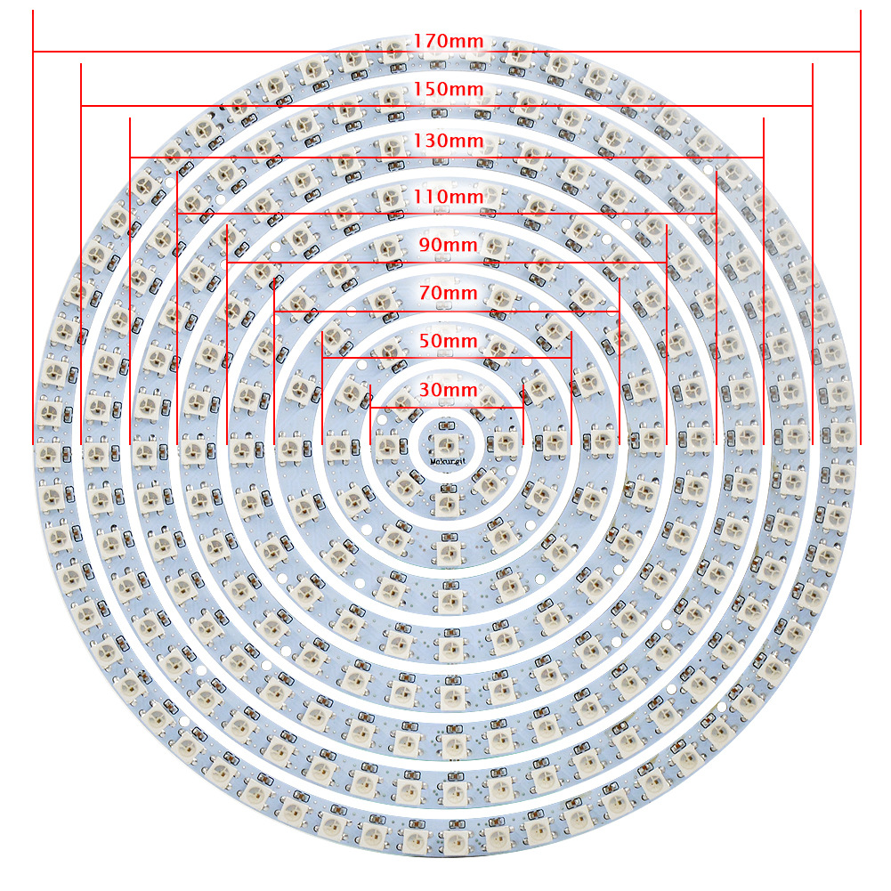 WS2812 5050 RGB LED built-in full color driver colored lights round Development Board blackboard whiteboard ring