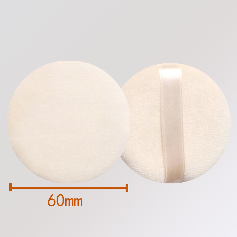 Hook pad hand flapping ribbon type small dry powder puff diameter 60mm makeup with honey powder puff wholesale powder puff