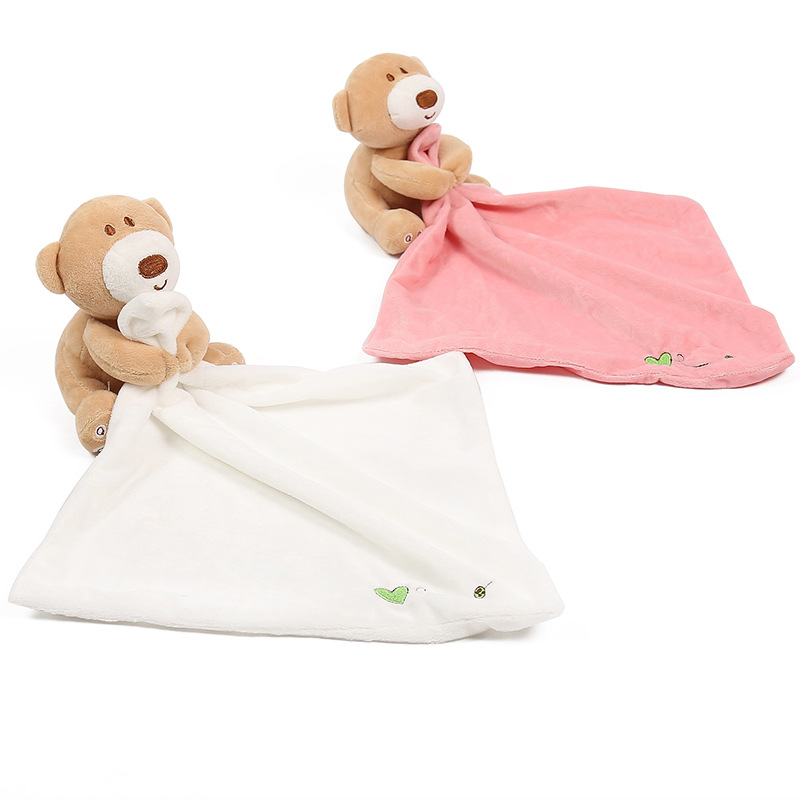 Bear baby comfort towel/doll super soft no hair can be imported baby toys wholesale