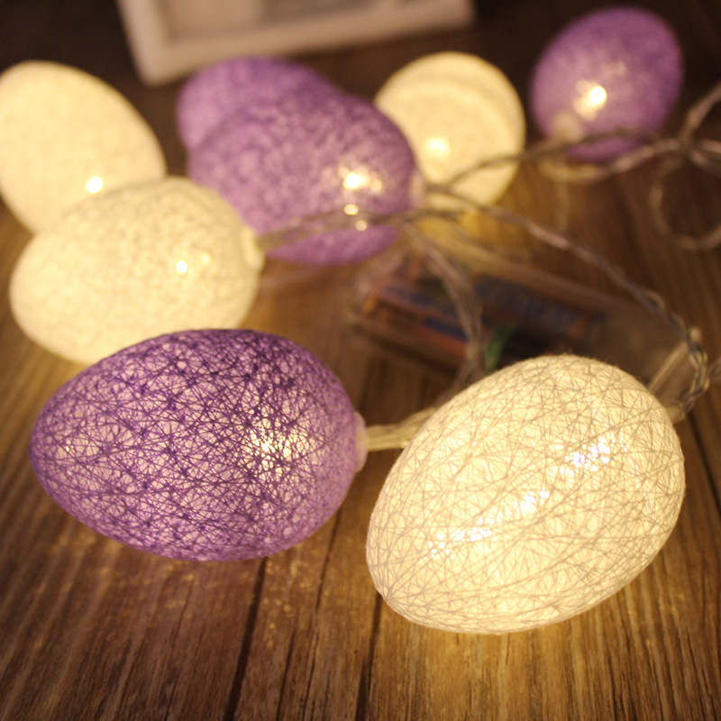 LED cotton string lights battery ball egg copper string lights Christmas Easter decorative LED cotton string lights