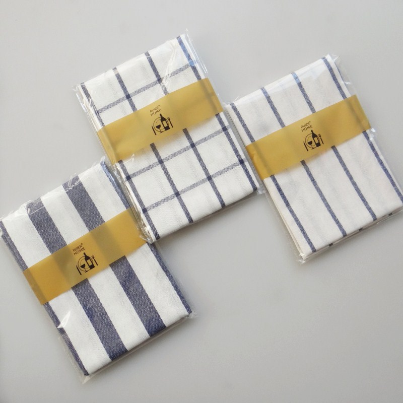 Tea Towel Mediterranean Blue Fabric Kitchen Towel Striped Tea Towel Cotton Napkin Gourmet Background Cloth Tablecloth