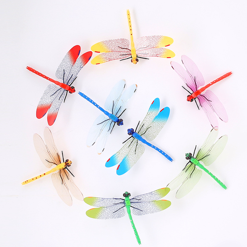 3D three-dimensional Dragonfly magnetic refrigerator stickers creative home decoration dragonfly pin curtain decoration color simulation Dragonfly