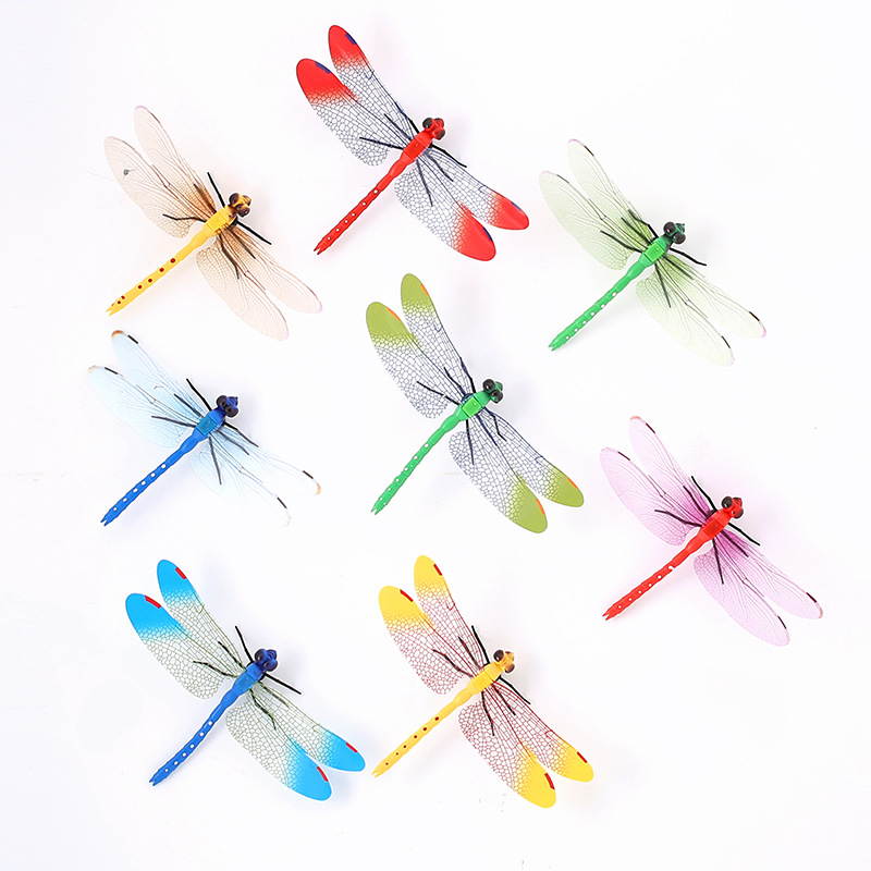 3D three-dimensional Dragonfly magnetic refrigerator stickers creative home decoration dragonfly pin curtain decoration color simulation Dragonfly