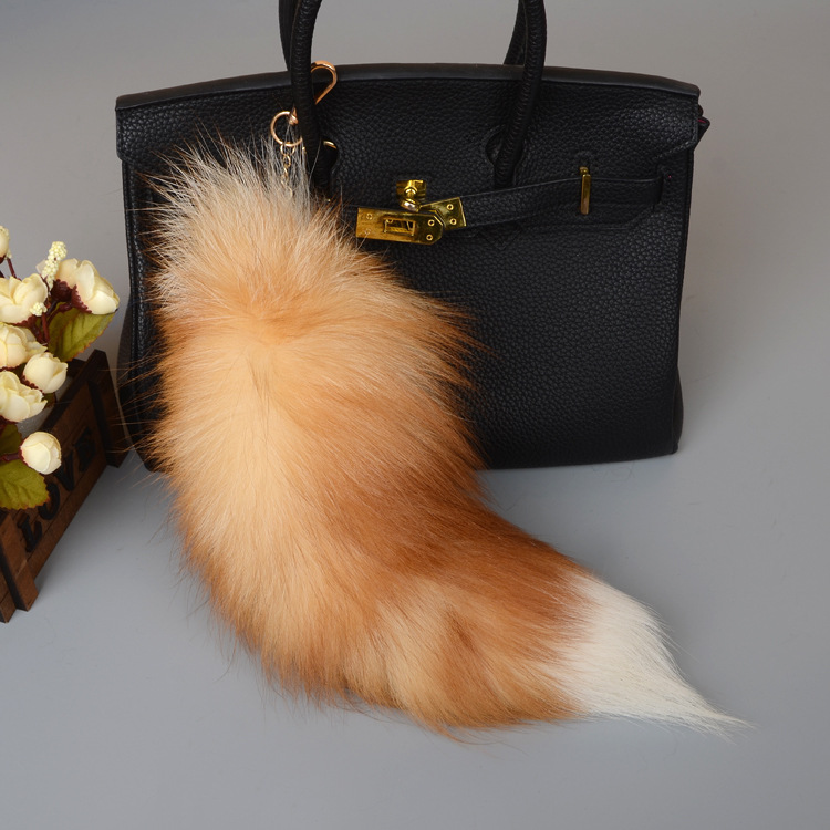 Internet celebrity fashion fox fur tail keychain bag pendant jewelry plush comic exhibition COS performance props manufacturer