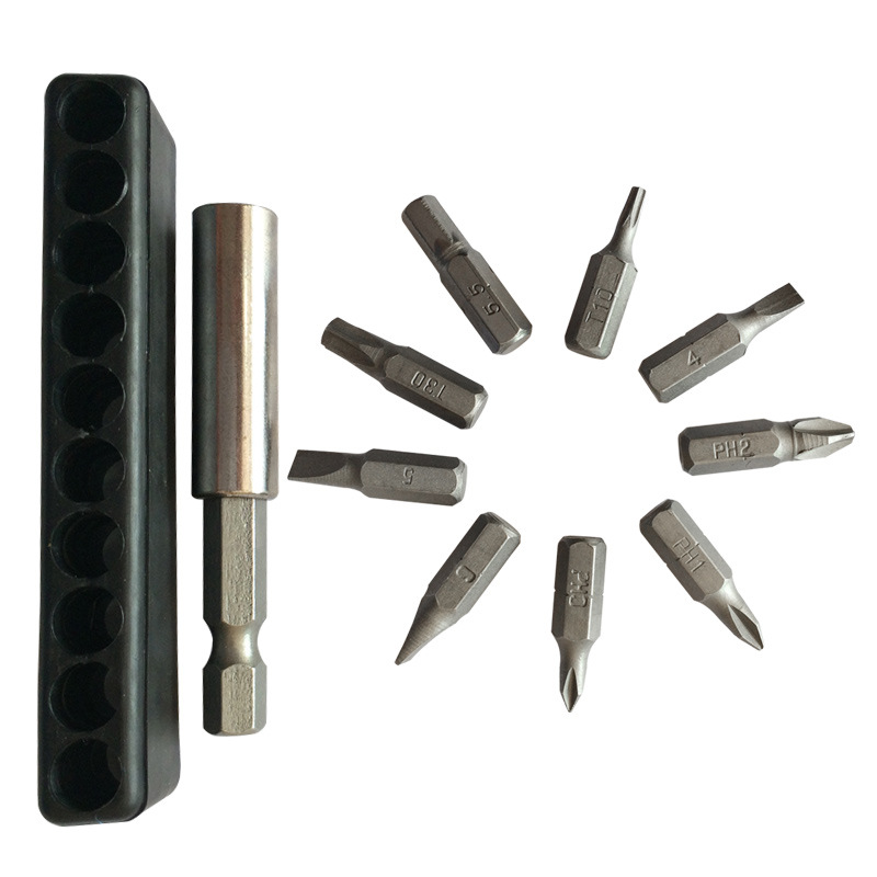 10pc batch head set electric pneumatic cross plum blossom rice screwdriver head CRV material