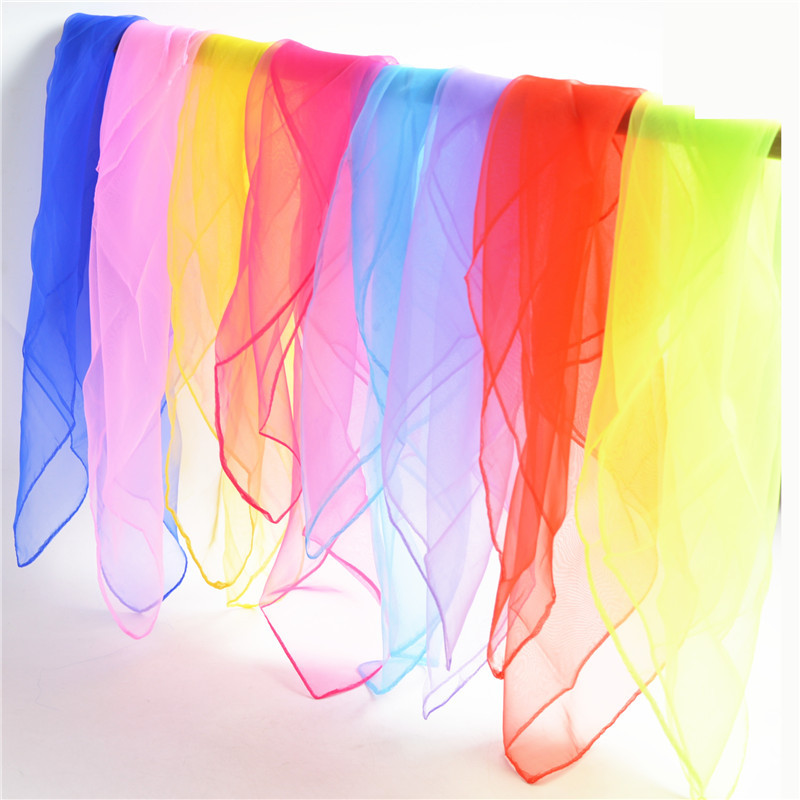 Wholesale ladies solid color performance small scarf fashion tie-dye silk scarf Korean accessories sailor dance color small square scarf