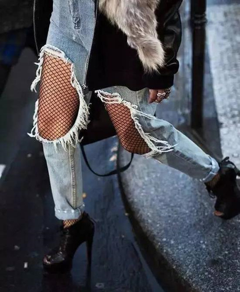 Central Europe Explosions Sexy Pants Fishnet Stockings Hollow-out Size Mesh-resistant Anti-hook Unbroken Mesh Leg Stockings