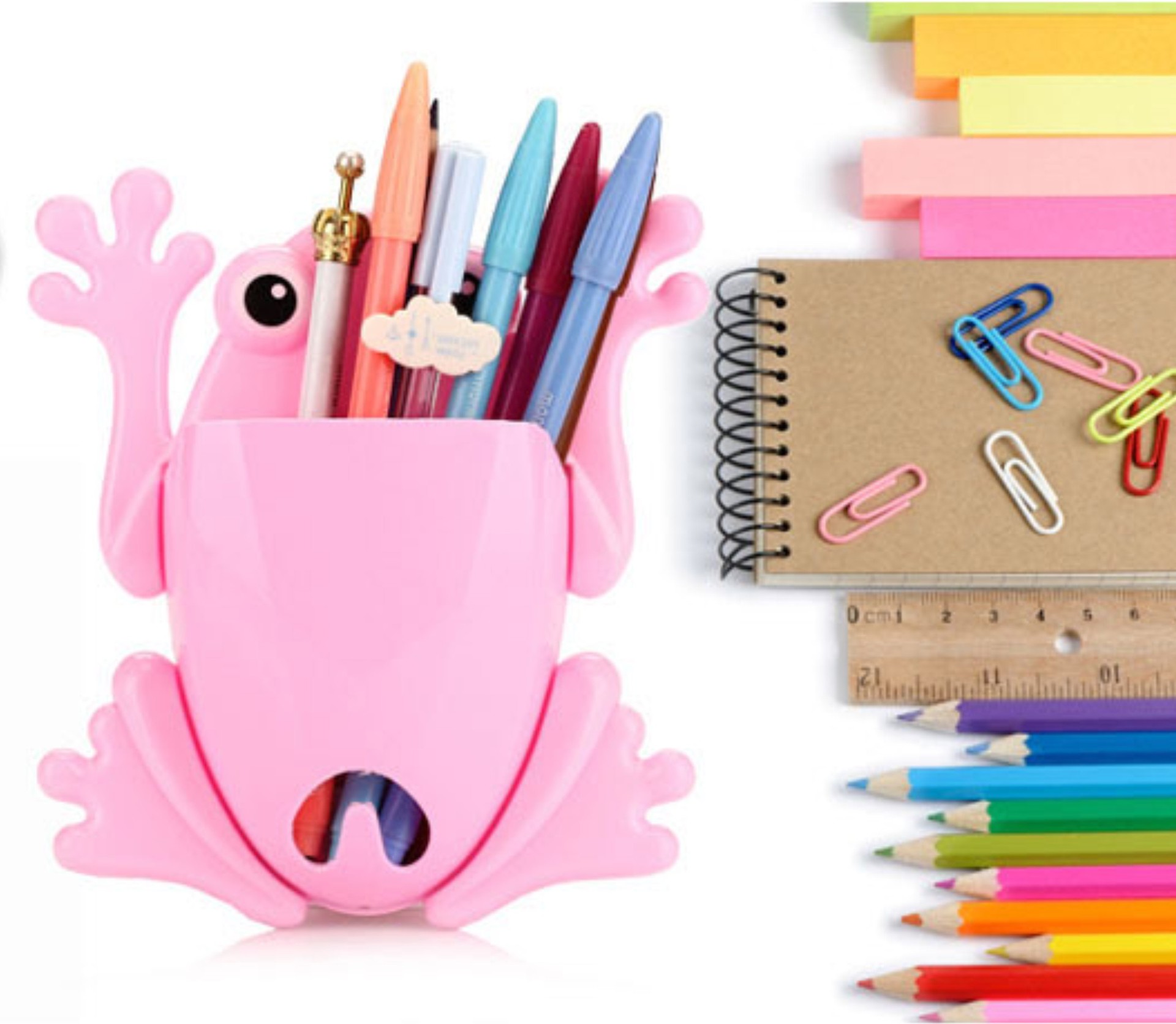 Frog-shaped multi-purpose toothbrush holder storage box bathroom storage rack suction cup toothbrush holder printable logo