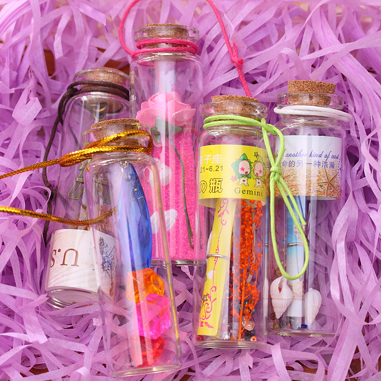 diy gift lucky bottle vintage twelve constellation wishing bottle cork glass bottle cork strip drifting bottle