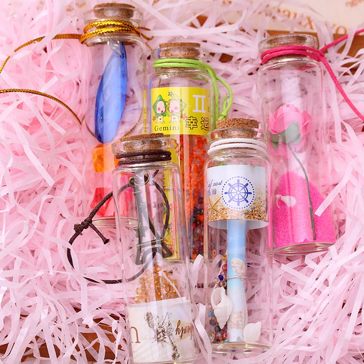 diy gift lucky bottle vintage twelve constellation wishing bottle cork glass bottle cork strip drifting bottle