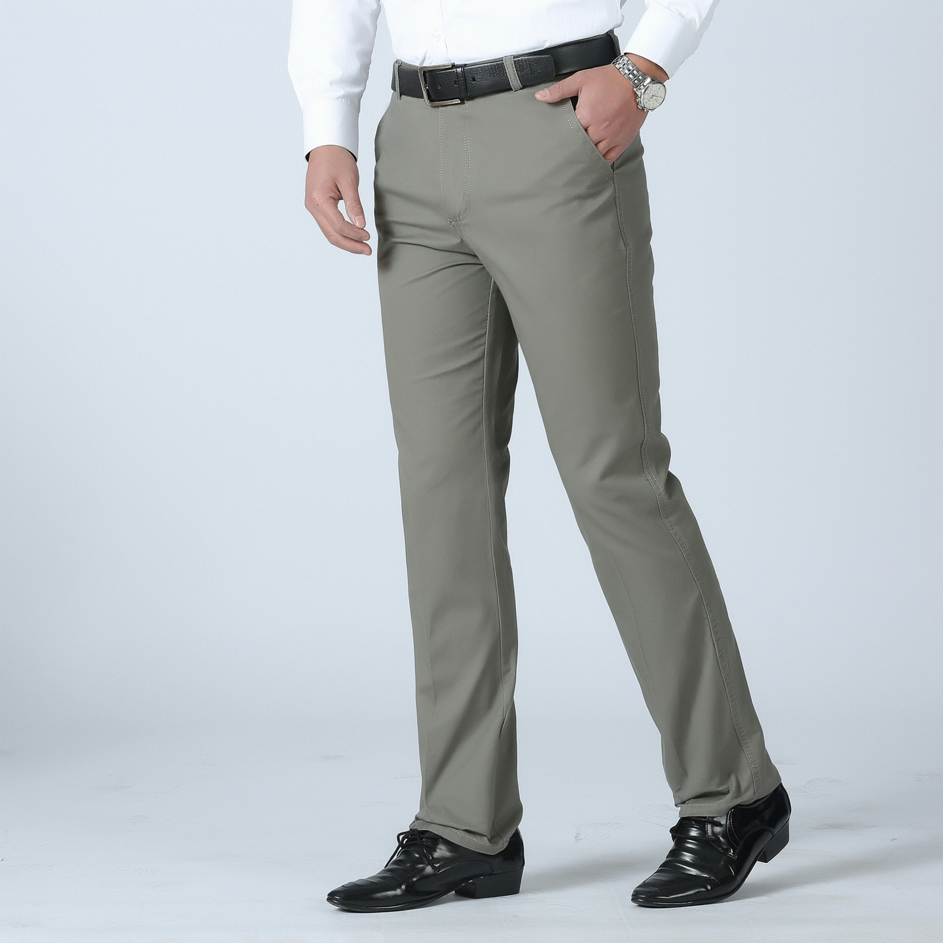 Summer Middle-aged Men's Casual Pants Loose Spring and Autumn Straight Dad's Cotton Middle-aged Men's Long Pants