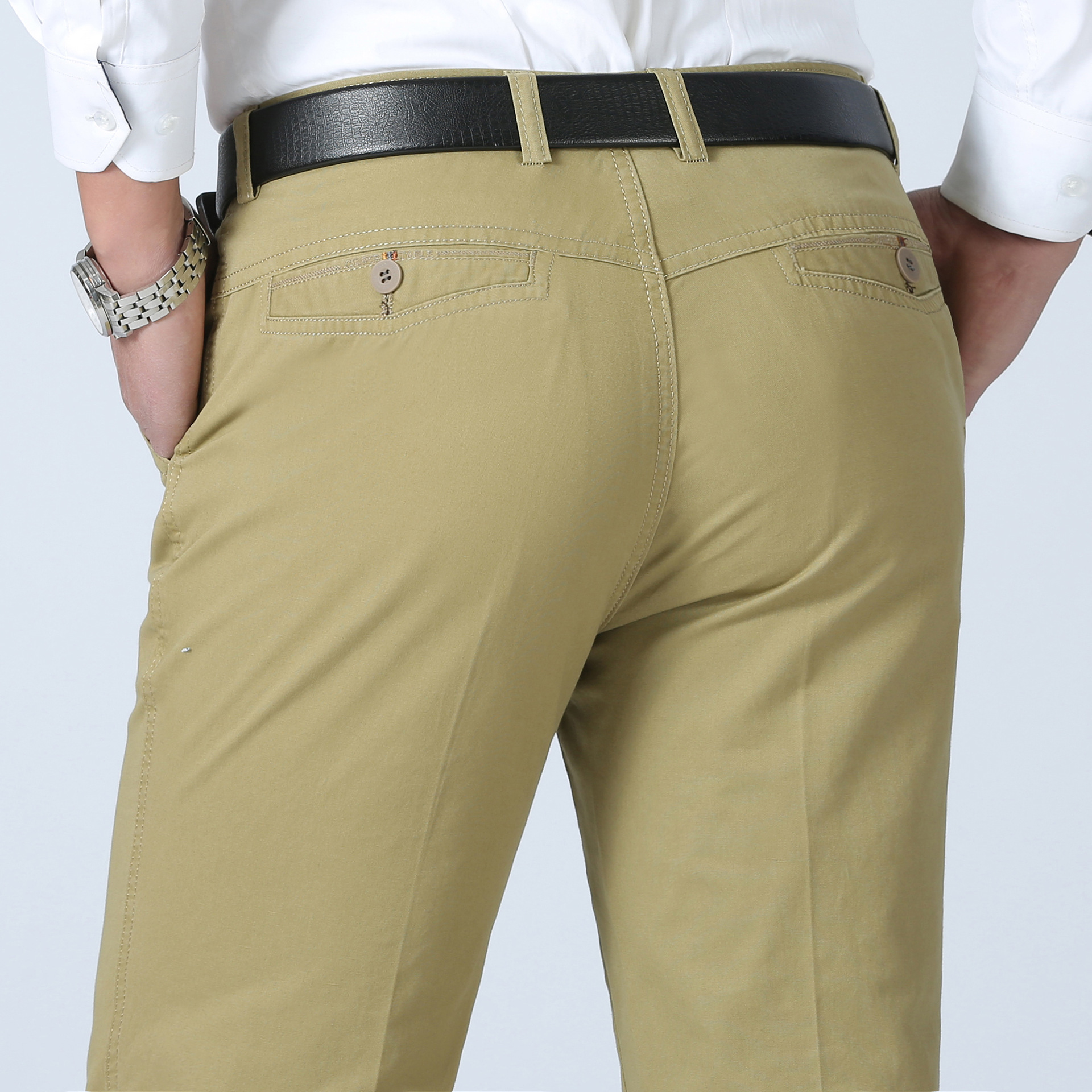 Summer Middle-aged Men's Casual Pants Loose Spring and Autumn Straight Dad's Cotton Middle-aged Men's Long Pants