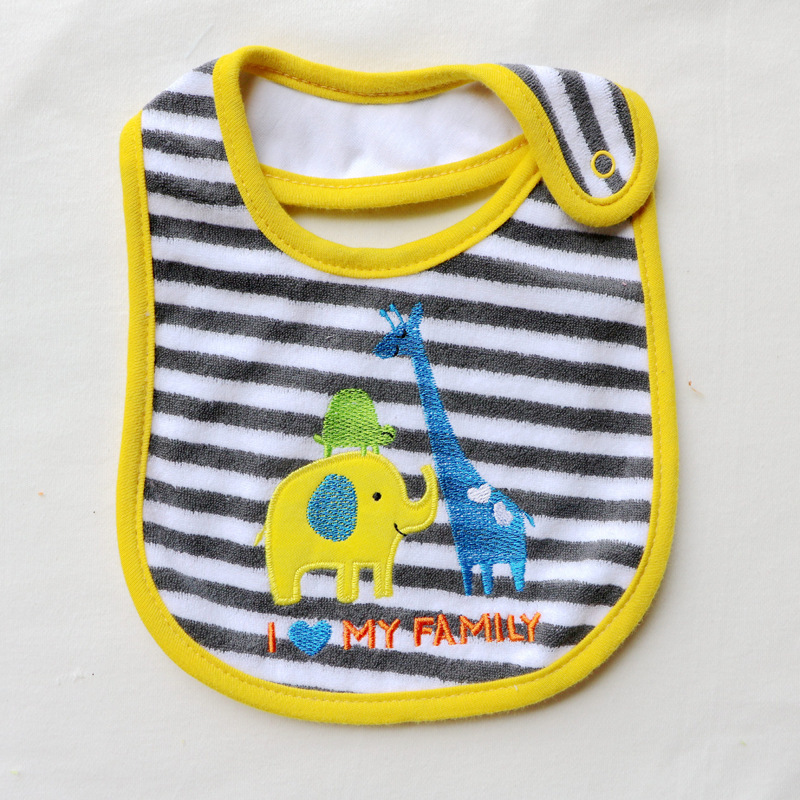 Foreign trade baby saliva towel newborn bib baby cartoon gown three layer waterproof children bib factory wholesale