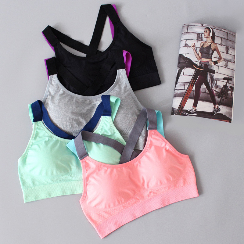 Spring and Summer Wear Beautiful Back No Steel Ring Vest Sleep Sports Underwear Women's Yoga Running Fitness Sports Bra Thin