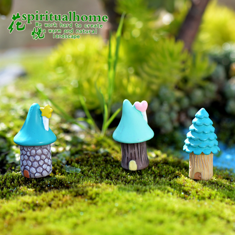 Micro landscape ornaments resin crafts cartoon tree house house DIY landscaping jewelry accessories material