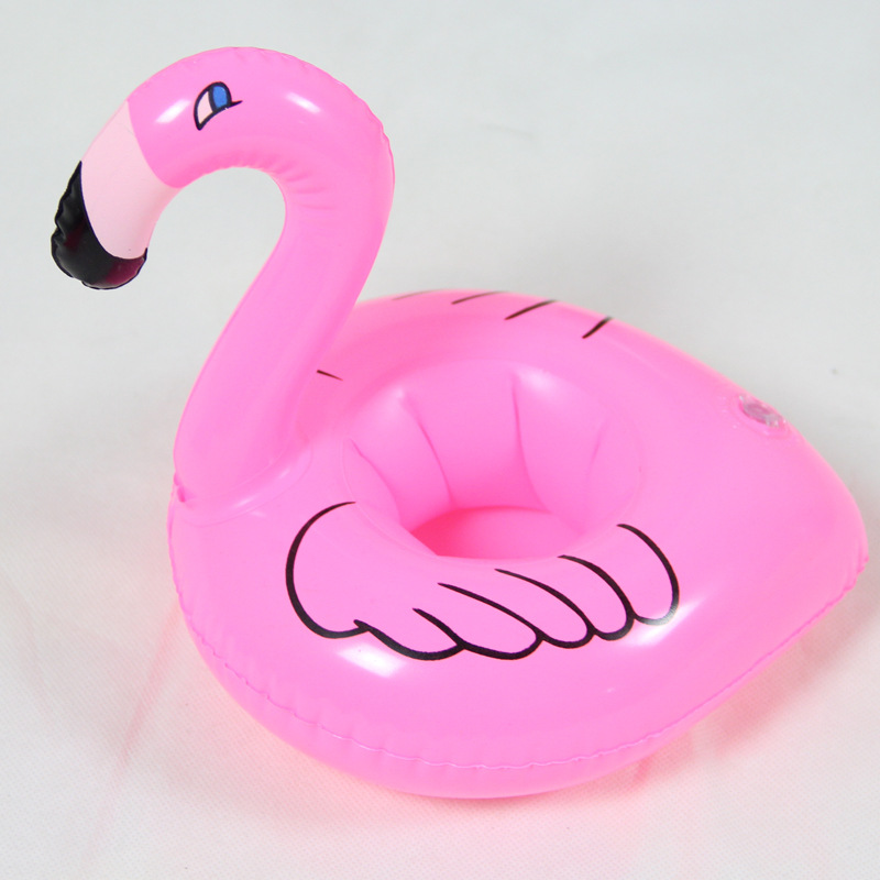 Inflatable Flamingo Donut Watermelon Pineapple Coaster Water Coke Cup Seat Beverage Cup Seat Inflatable Toy