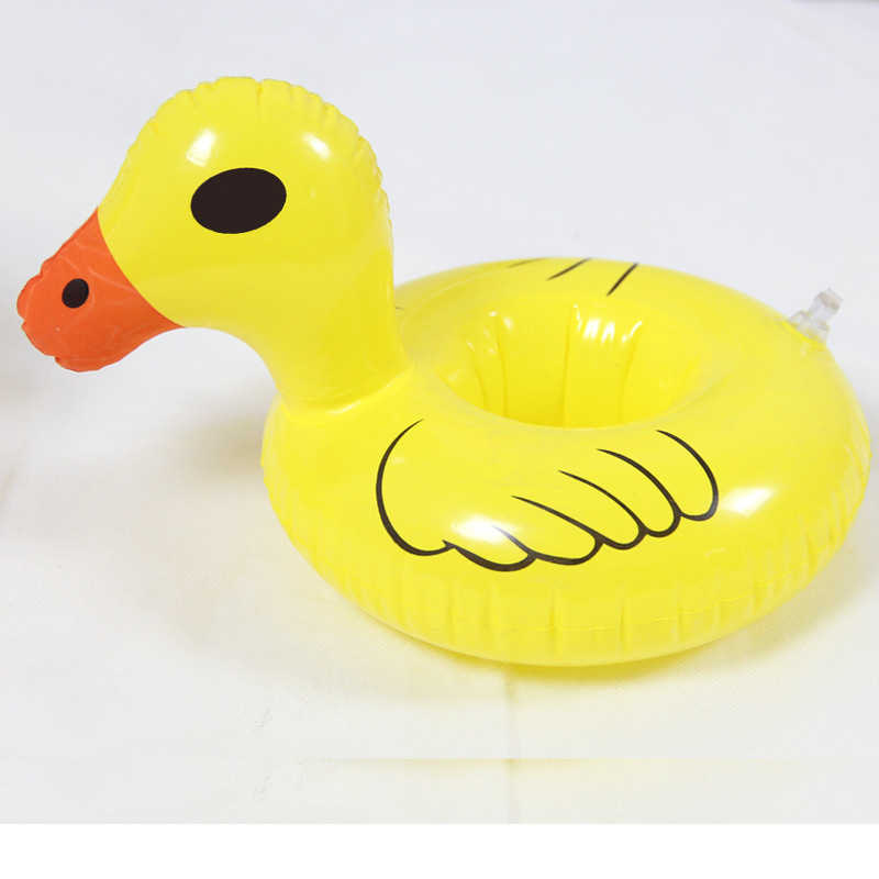 Inflatable Flamingo Donut Watermelon Pineapple Coaster Water Coke Cup Seat Beverage Cup Seat Inflatable Toy