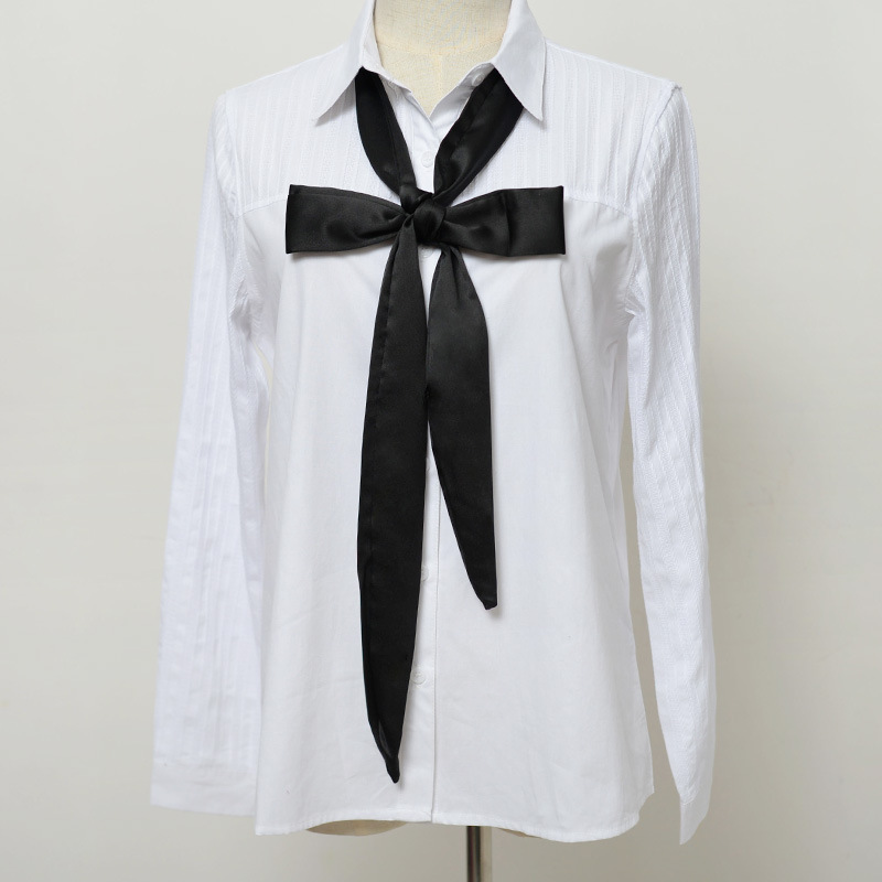 satin solid color long narrow slender small silk satin Korean version of small scarf female hair accessories 