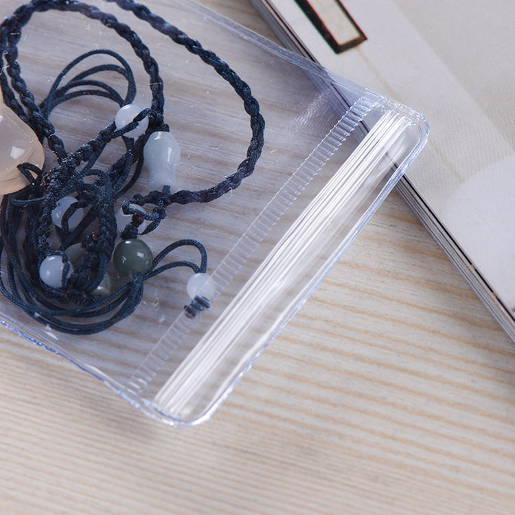 PVC bag transparent jewelry storage bag Buddha beads Wen play earrings jewelry PVC plastic sealed self-sealing bag