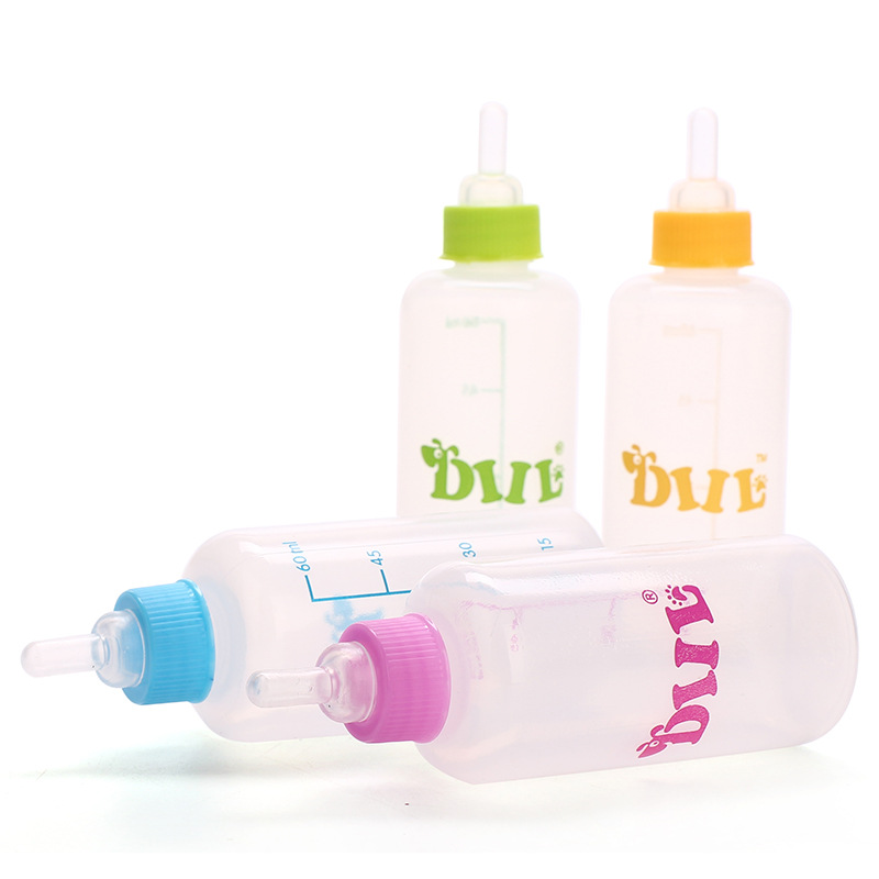 Pet puppy Chinchilla weak disease pet feeding feeding water colorful mini PET bottle set 60ml