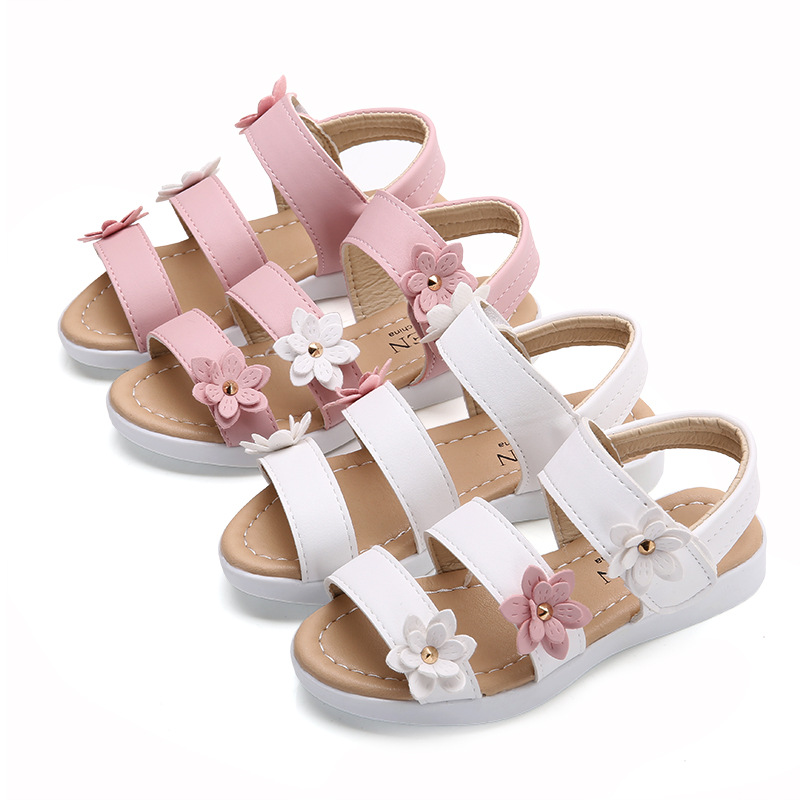 女童凉鞋三朵花罗马鞋潮24夏季新款韩版儿童沙滩鞋宝宝鞋童鞋花朵