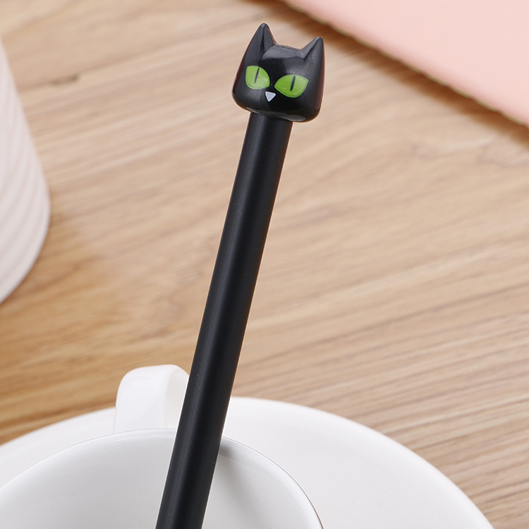High quality black kitten gel pen creative cartoon student stationery water pen signature pen special factory direct sales
