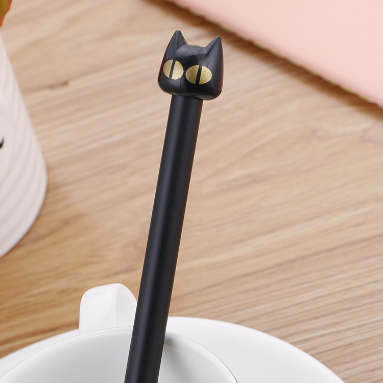 High quality black kitten gel pen creative cartoon student stationery water pen signature pen special factory direct sales