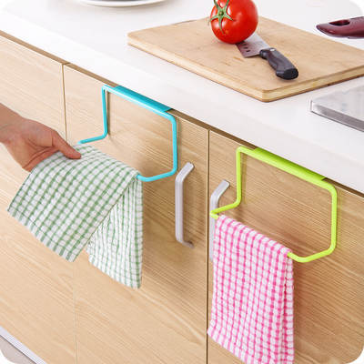 Cabinet Door Single-pole Towel Rack Plastic Seamless Rag Hanger Towel Bar Multi-use Drifts Hanger Storage Rack