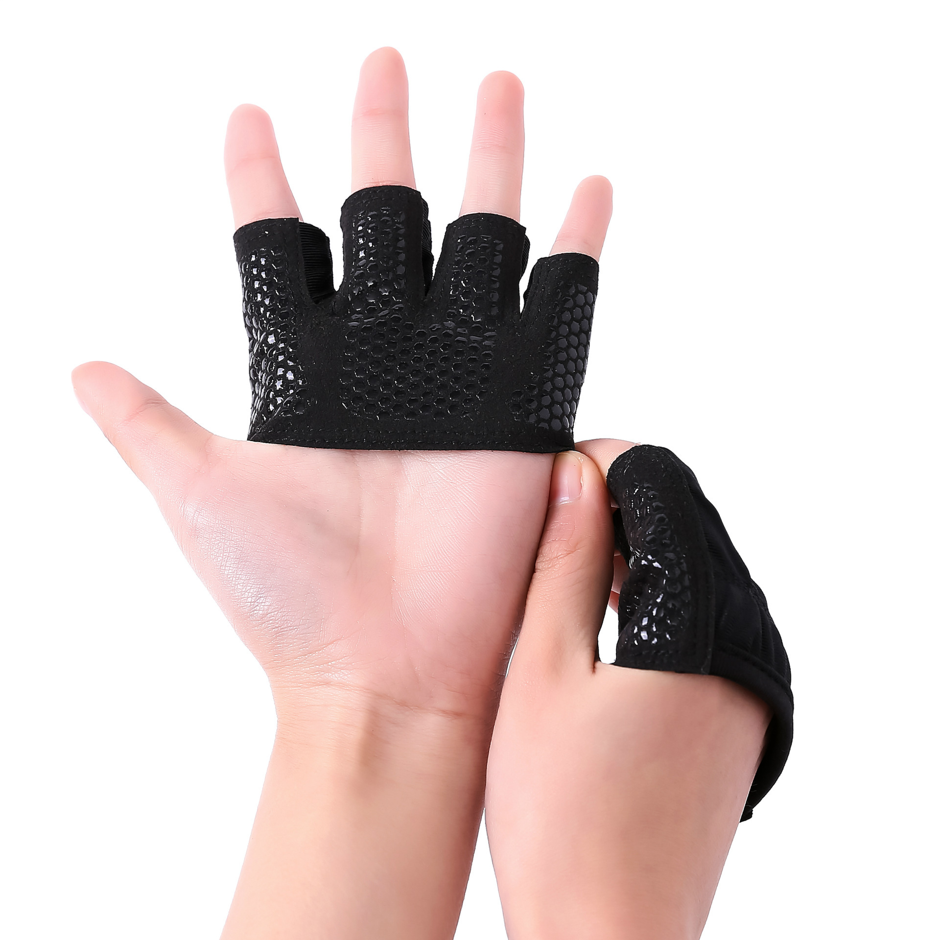 Fitness Gloves Half-Finger Anti-Slip Barbell Gloves Unisex Weightlifting Gloves Anti-cocoon Four-Finger Sports Gloves