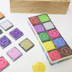 4*4cm finger painting color inkpad DIY rubber stamp seal printing table 20 color box
