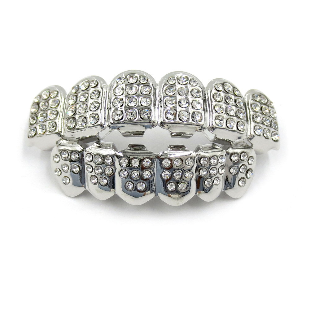 Горячая продажа в Европе и Америке HIPHOP хип-хоп Teeth Grills декоративные брекеты позолоченные алмазные золотые брекеты