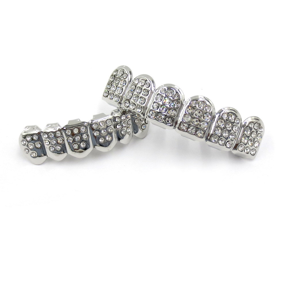 Горячая продажа в Европе и Америке HIPHOP хип-хоп Teeth Grills декоративные брекеты позолоченные алмазные золотые брекеты