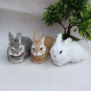 Simulation rabbit decoration toy simulation rabbit crafts car decoration family decoration shooting props gift