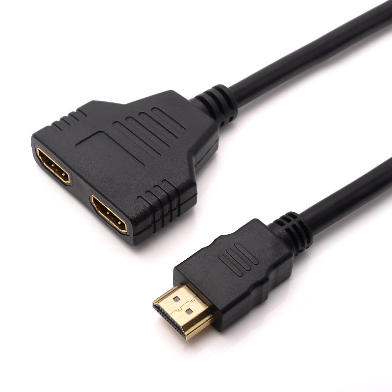 One-in-two-out distributor 1080p HDMI one-in-two line HD conversion line adapter 3D 1.4 version