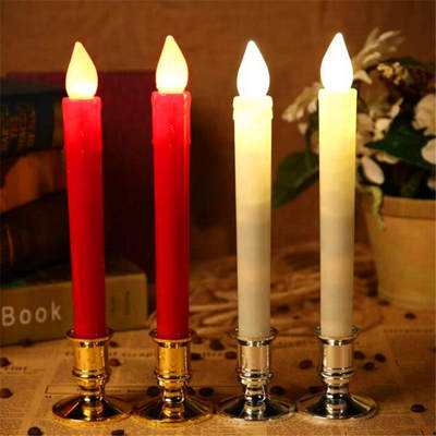 LED long rod candle Christmas simulation tears electronic candle lamp long candle lamp furniture wedding decoration night light