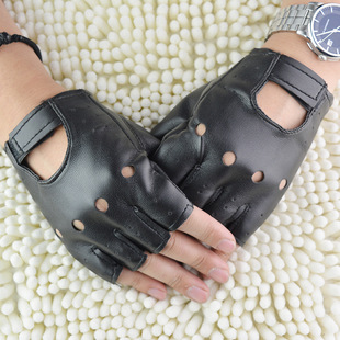 Men's gloves rivet non-mainstream half-finger gloves punk gloves hip-hop half-finger gloves open-finger performance gloves for men