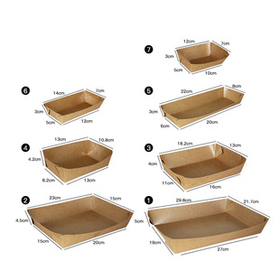 Spot disposable snack box film food box anti-oil French fries Kraft Paper Boat box logo