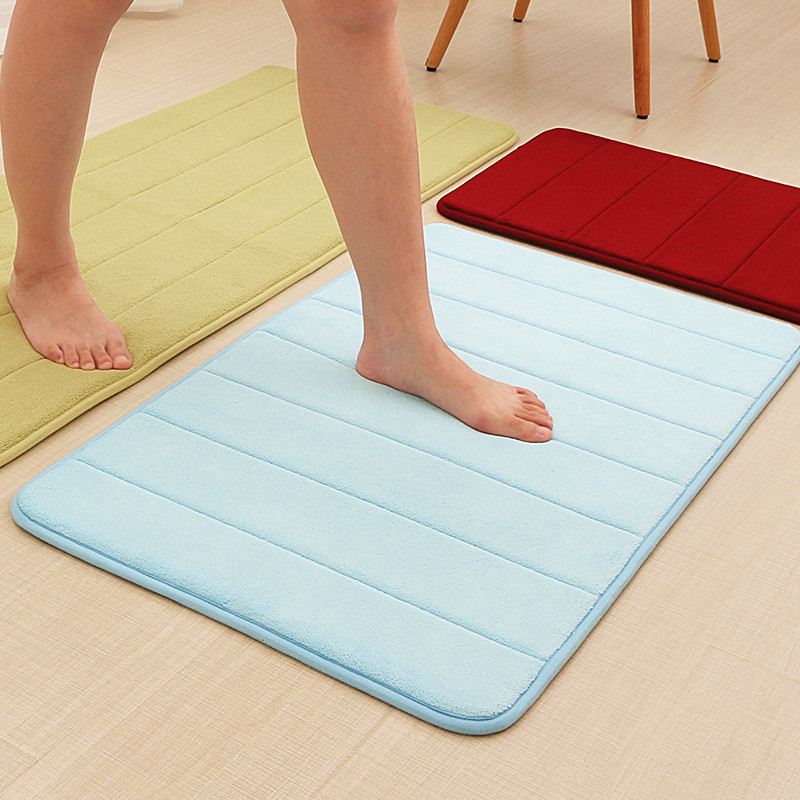 Amazon Thickened Coral Fleece Memory Foam Carpet Absorbent Mat Slow Rebound Kitchen Bathroom Mat