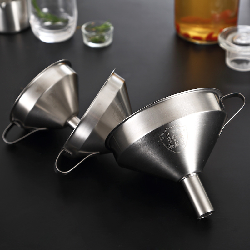 Stainless steel funnel 304 wine funnel kitchen household fil..