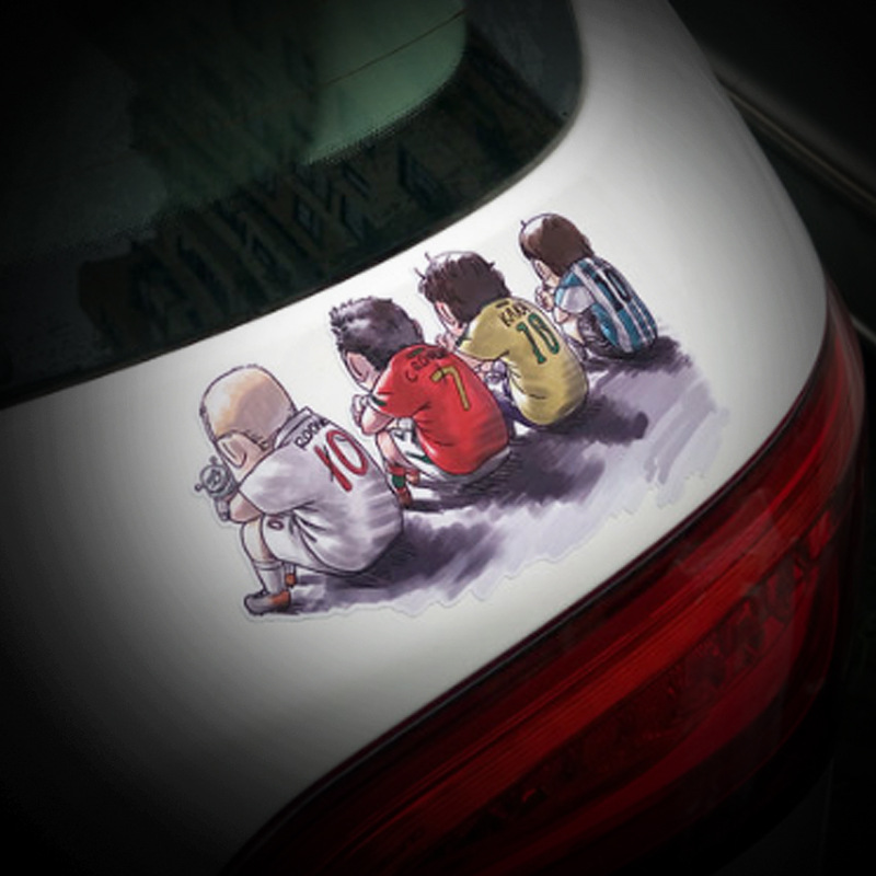 Car Football Car Stickers Personalized Cartoon Messi Criss Football Star Car Stickers Body Decoration Stickers