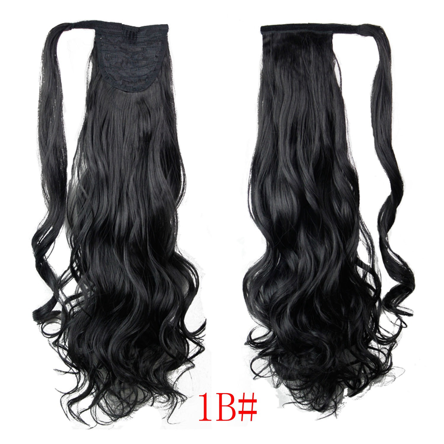 Factory spot European and American wig long curly wig hook and loop ponytail women's Chemical Fiber wig hair extension